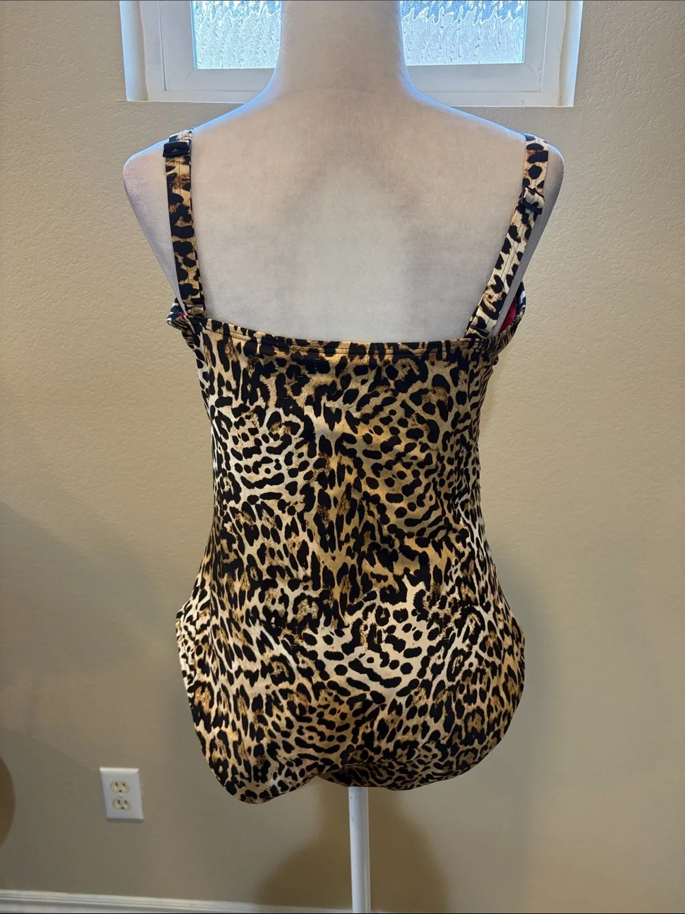 Dkny Leopard Print One-Piece Swimsuit — Brown and Black-Size XXL - Picture 5 of 13
